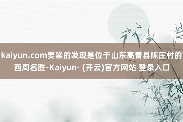 kaiyun.com要紧的发现是位于山东高青县陈庄村的西周名胜-Kaiyun· (开云)官方网站 登录入口